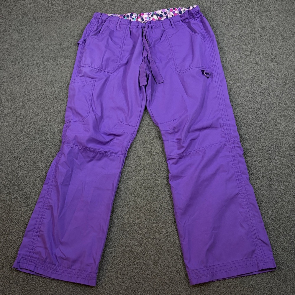 Green Town Scrub Pants Women XL Purple SB-7701TQ Cargo Utility Medical Workwear